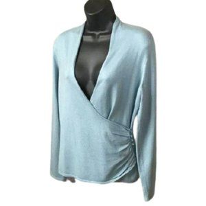 ANN TAYLOR Silk + Cashmere Surplice Sweater